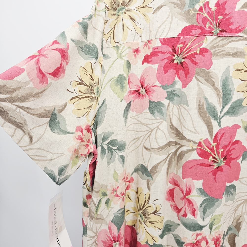 Alfred Dunner Floral Blouse Pink, Green Rayon Linen Women's Plus Size 20W NWT - Picture 5 of 7